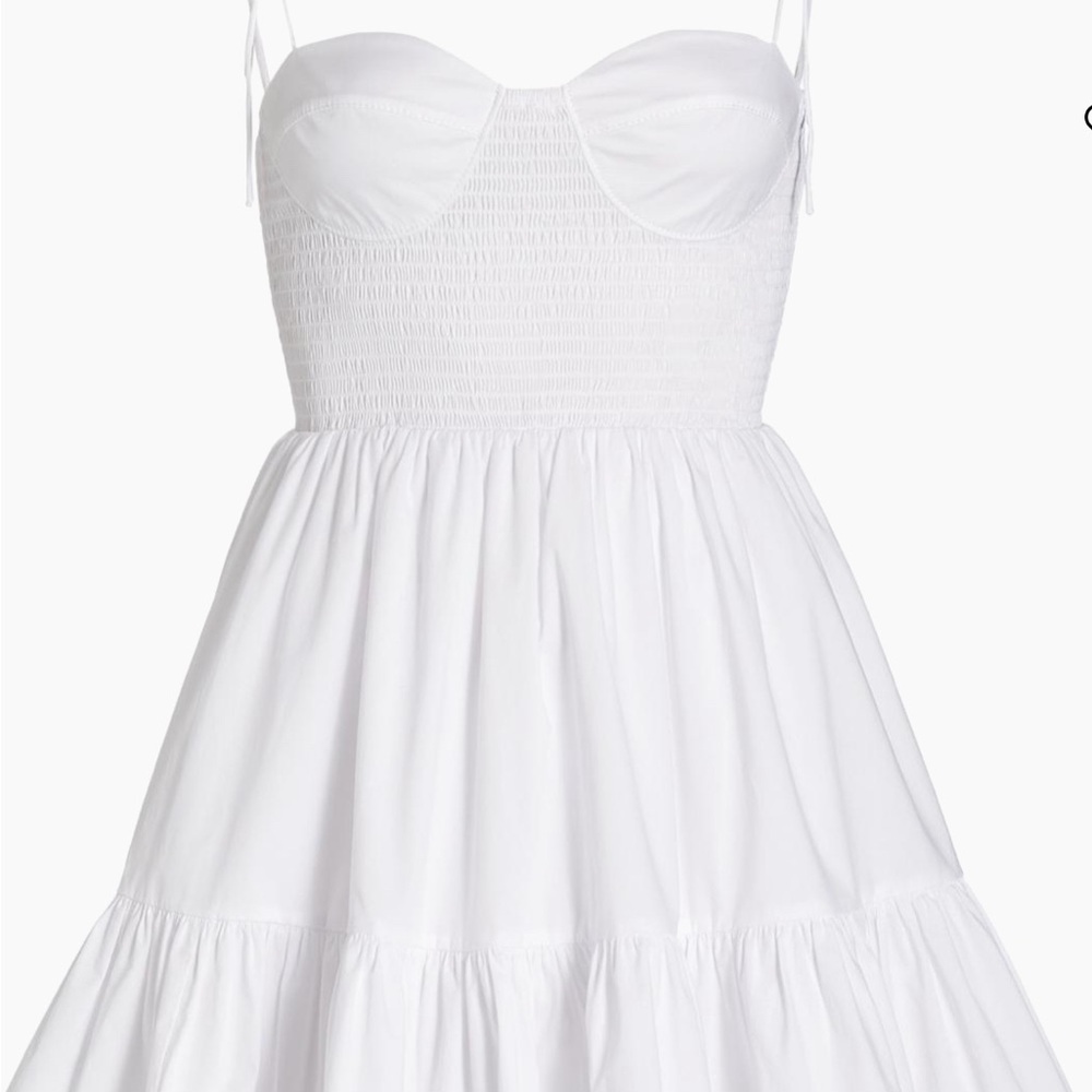 STAUD Elegant White Mini Dress